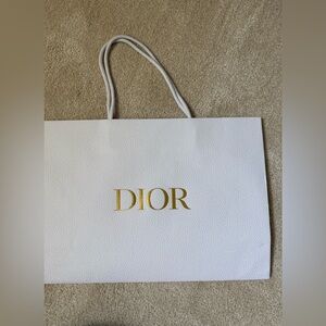 Dior White Tote with Gold Logo